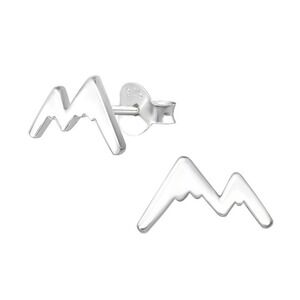 Mountain Studs Genuine 925 Sterling Silver Minimalist Earrings​